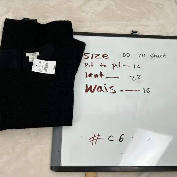 NWT J Crew Black Lace Top Size 00 Short Sleeve Eyelet Lace Blouse - Picture 10 of 12